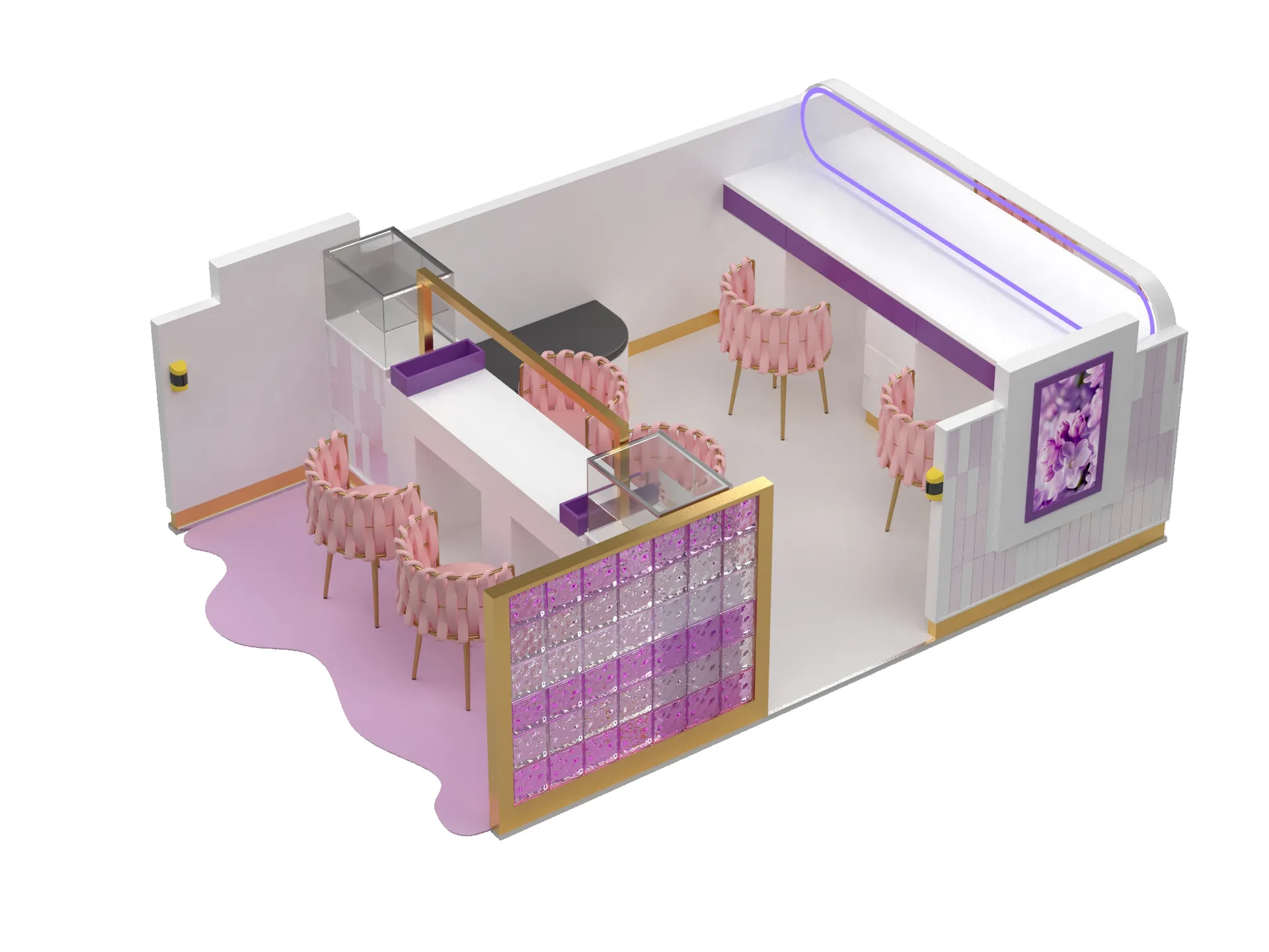 Nail Kiosk Nail Booth For Sale – Exquisite and charming nail kiosk custom 15x15ft salon booth factory direct sales image 11