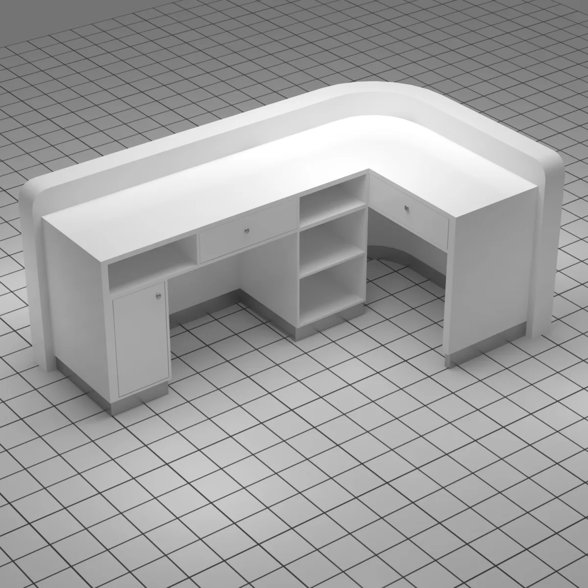 White Reception Desks Counters For Office, Salon More – custom retail display image 59
