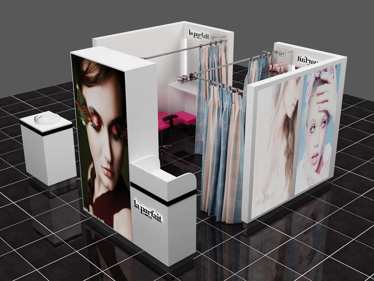 Eyebrow Threading Kiosk | Brow Bar For Sale – Unique eyebrow threading kiosk custom black eyebrow bar display beauty showroom