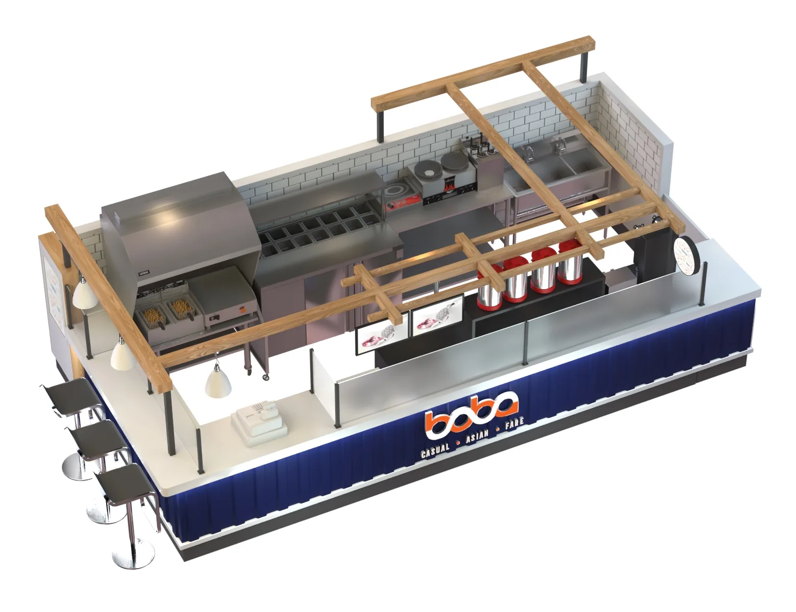 Bubble Tea Kiosk For Sale | Design Price – Spain Mall Crepe & Bubble Tea Kiosk 4m×3m | Price $6500 image 13