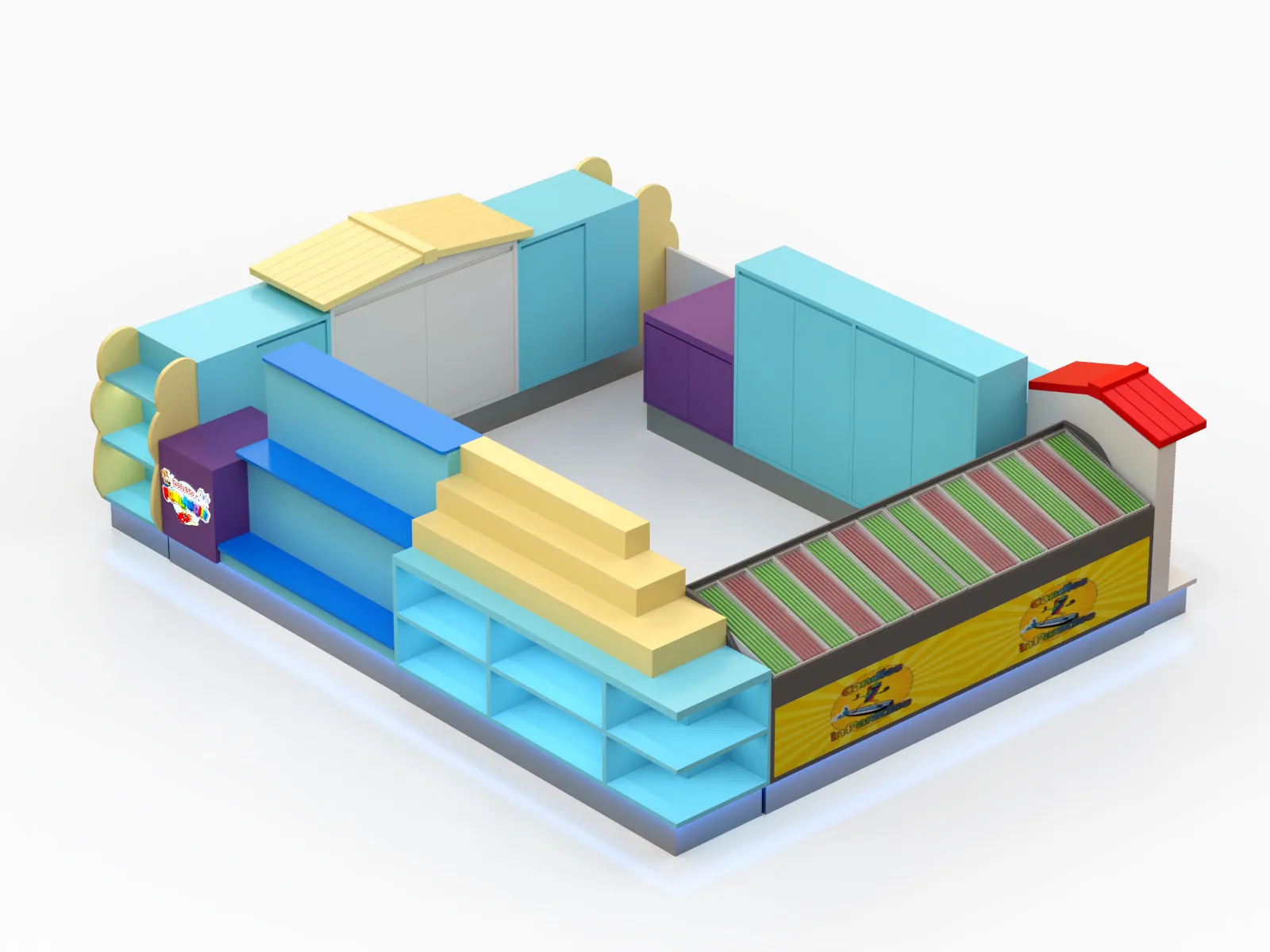 Toy Kiosk Toy Stall For Sale – Playful Display Design: Layered Podiums for Interactive Shopping image 9