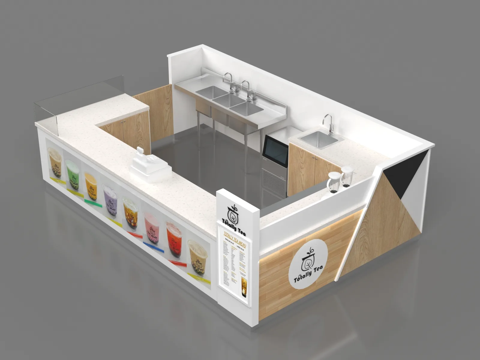 Bubble Tea Kiosk For Sale | Design Price – Spain Mall Crepe & Bubble Tea Kiosk 4m×3m | Price $6500 image 4