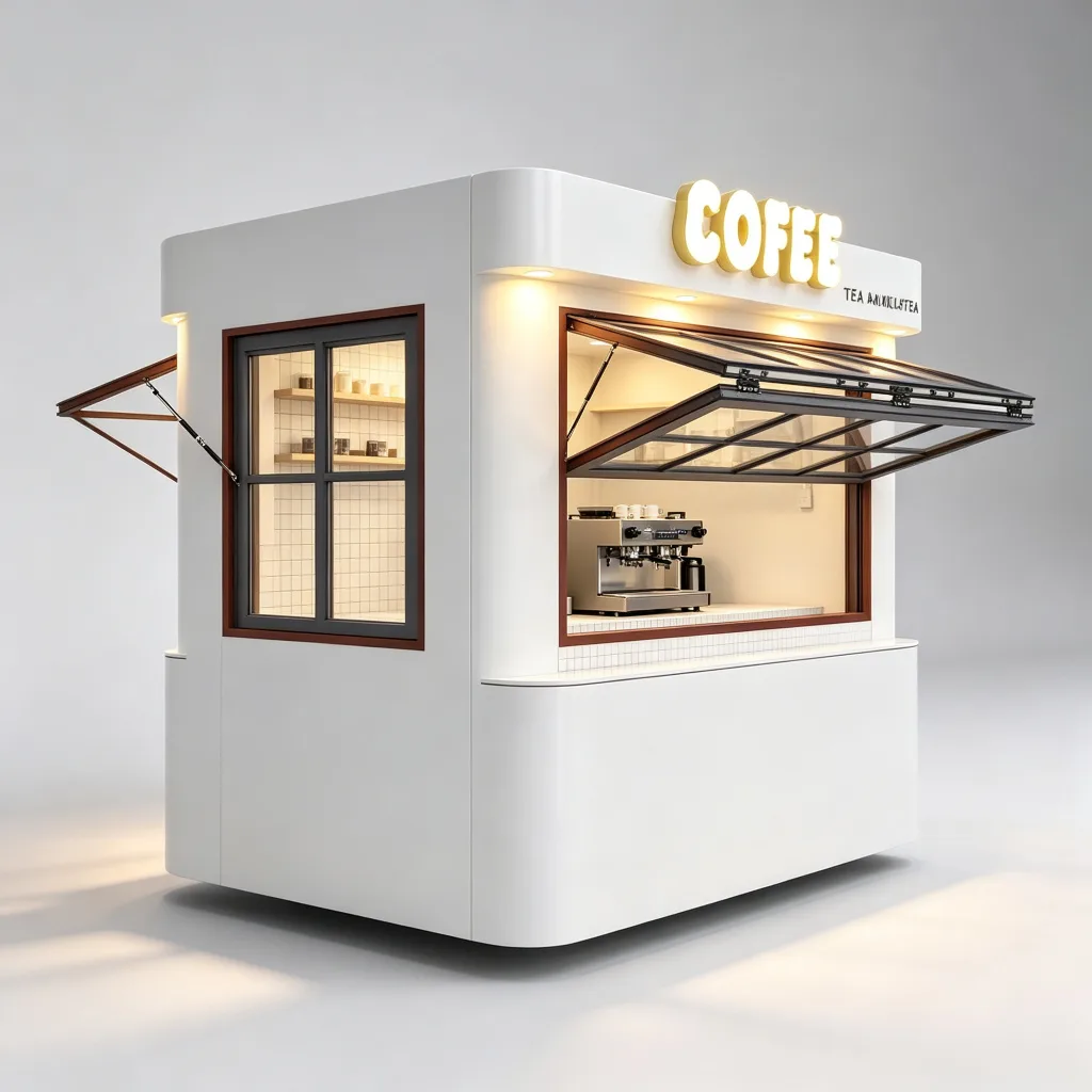 Outdoor Cafe Robot Coffee Kiosk For Sale – custom retail display image 1