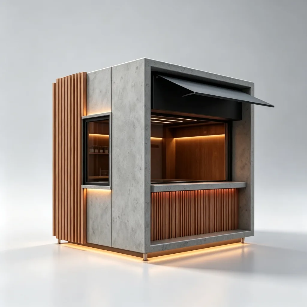 Outdoor Cafe Robot Coffee Kiosk For Sale – custom retail display image 21