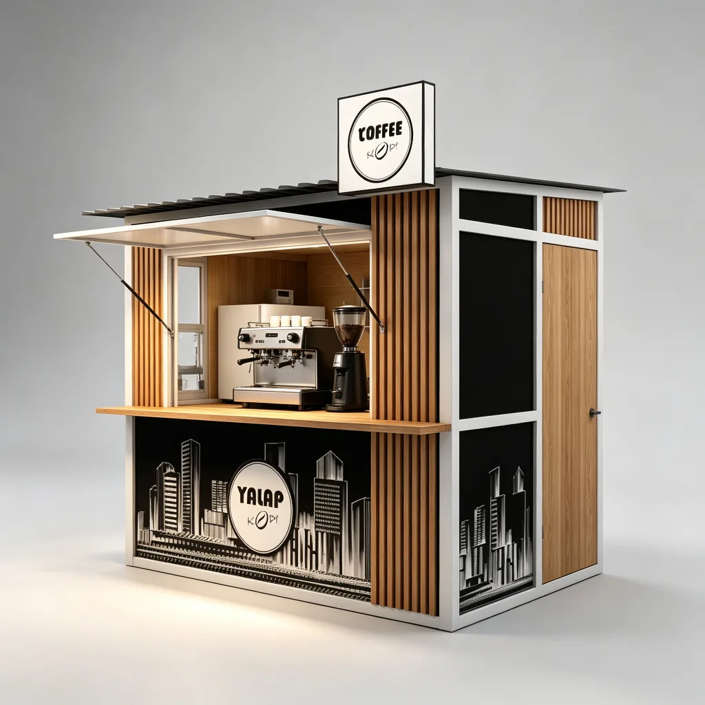 Outdoor Cafe Robot Coffee Kiosk For Sale – custom retail display image 5