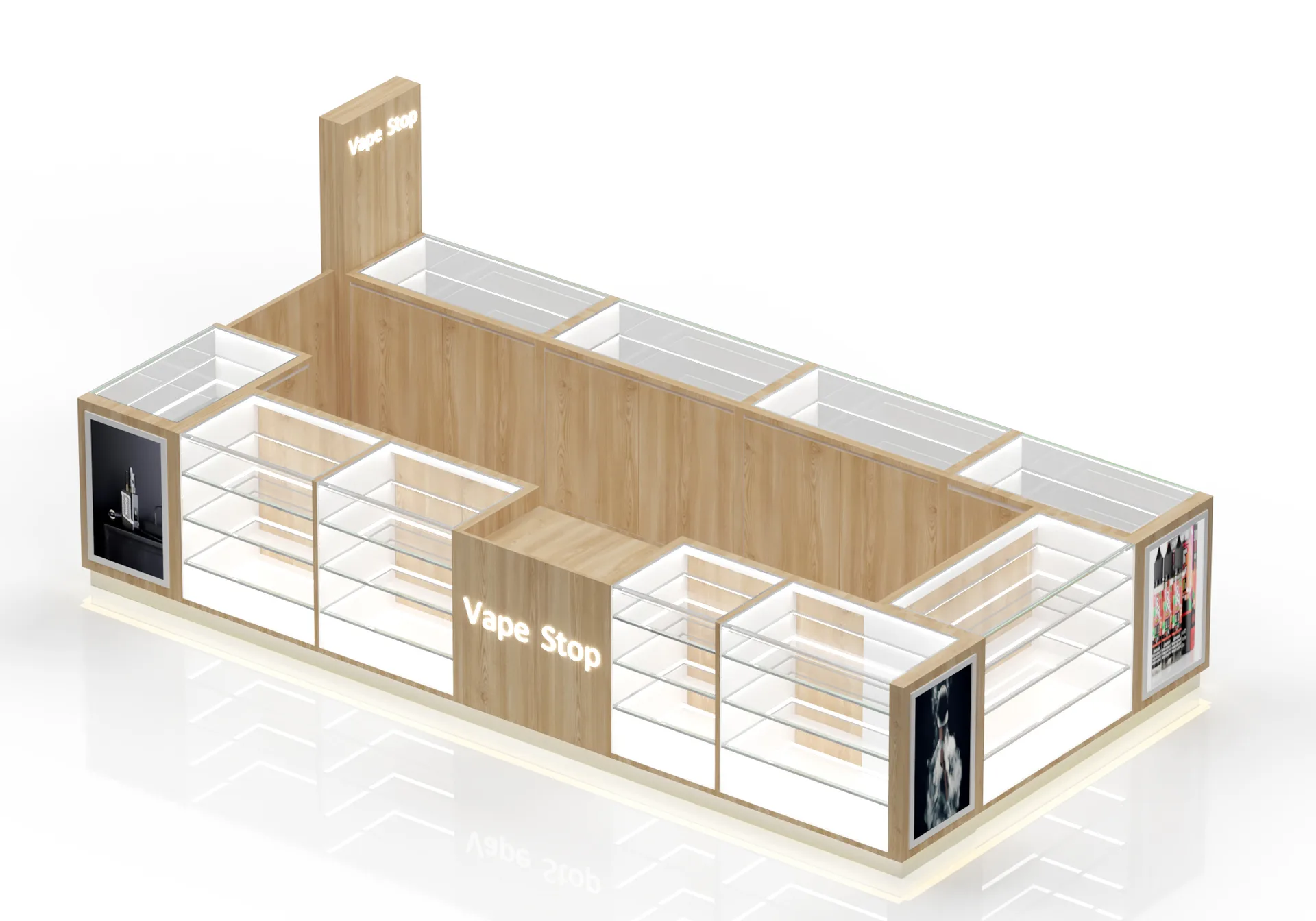 Vape Kiosk – 10x10ft stylish electronic cigarette kiosk design vape booth for sale image 2