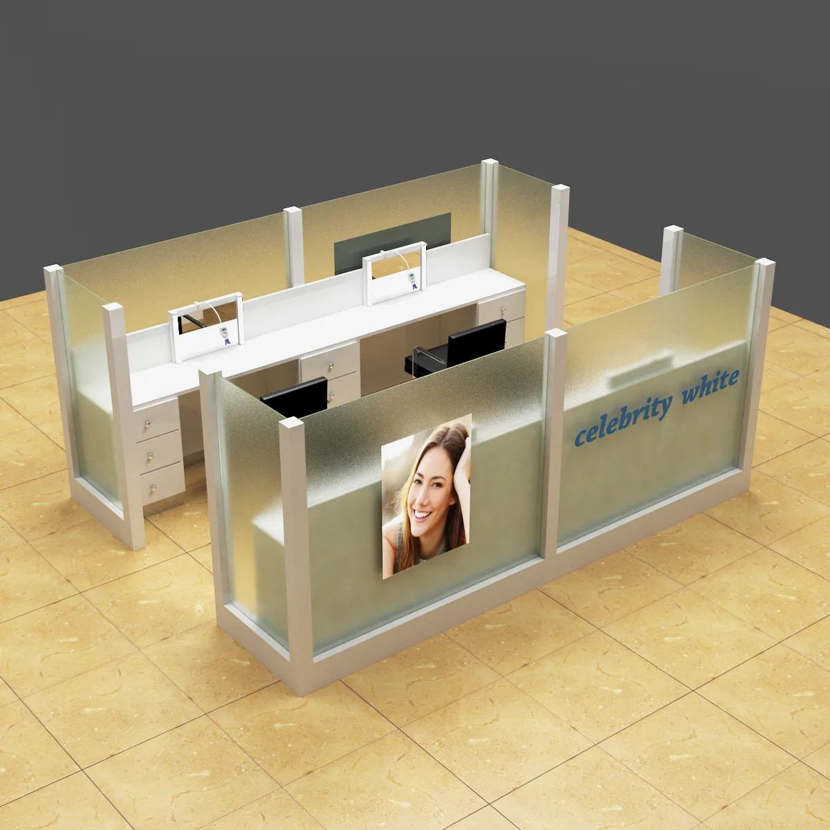 Teeth Whitening Kiosk Booth For Sale – Technology driven teeth whitening kiosk design teeth whitening display cabinet in mall