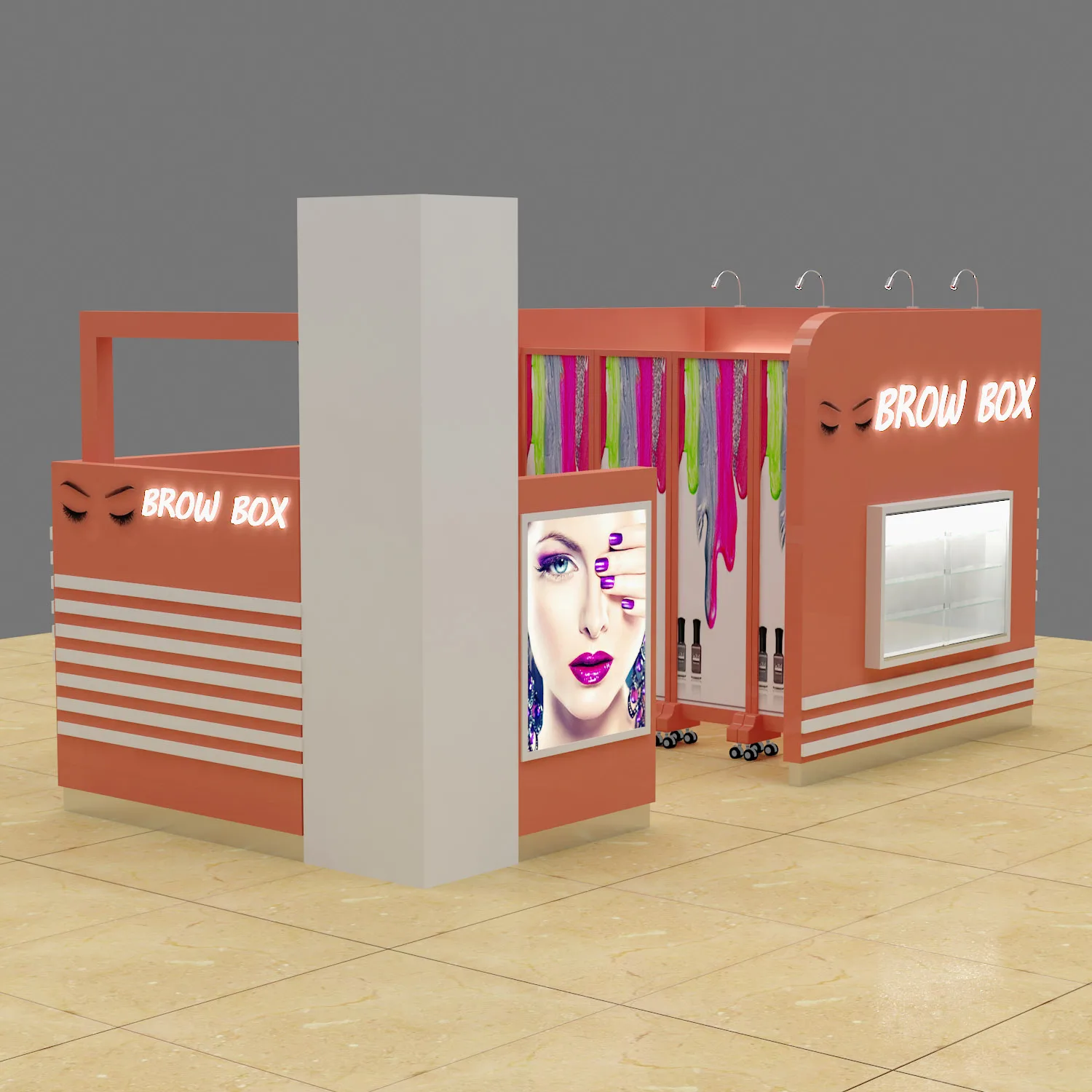 Nail Kiosk Nail Booth For Sale – Exquisite and charming nail kiosk custom 15x15ft salon booth factory direct sales image 13