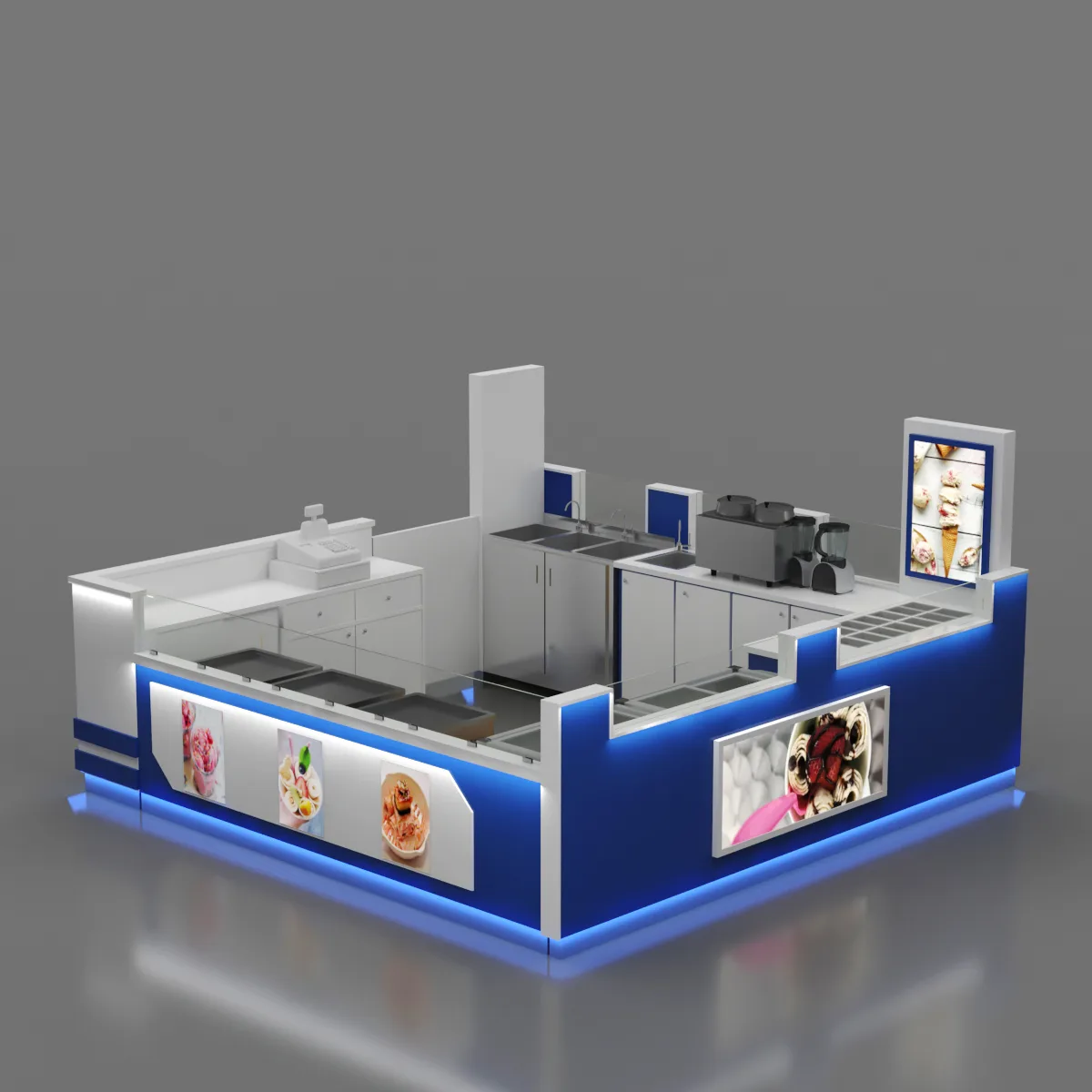Ice Cream Kiosk – Bespoke Mall Cake Dessert Kiosk Build image 22