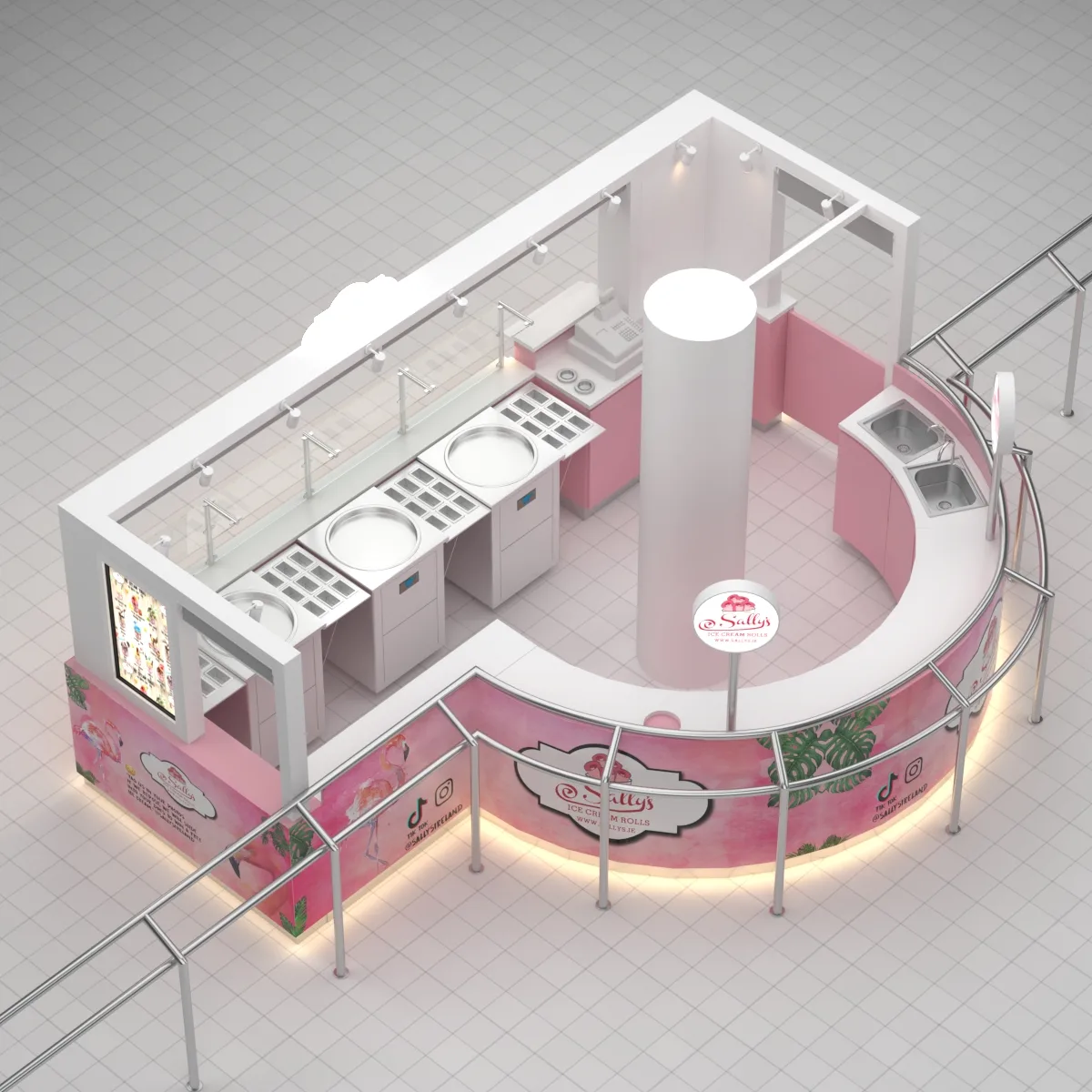 Ice Cream Kiosk – Bespoke Mall Cake Dessert Kiosk Build image 17