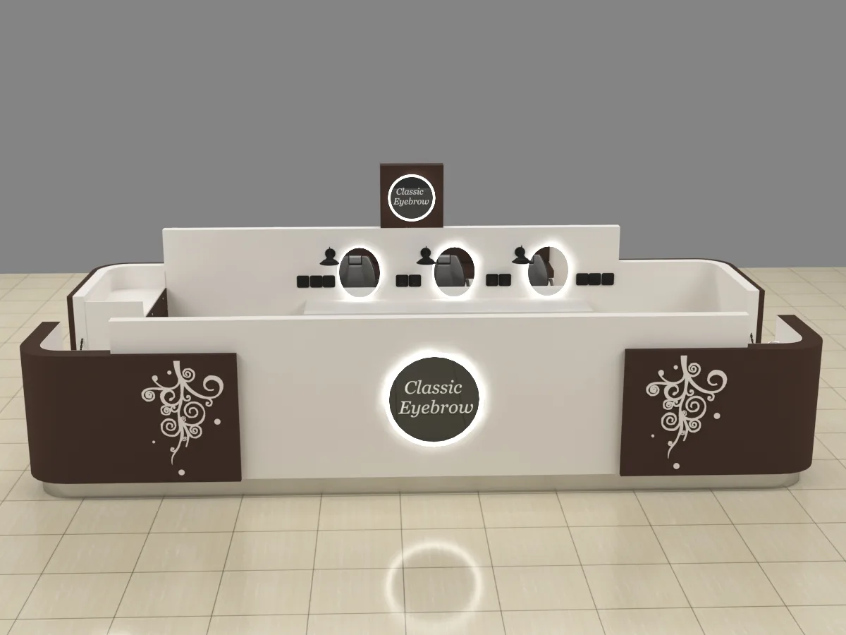 Eyebrow Threading Kiosk | Brow Bar For Sale – Unique eyebrow threading kiosk custom black eyebrow bar display beauty showroom