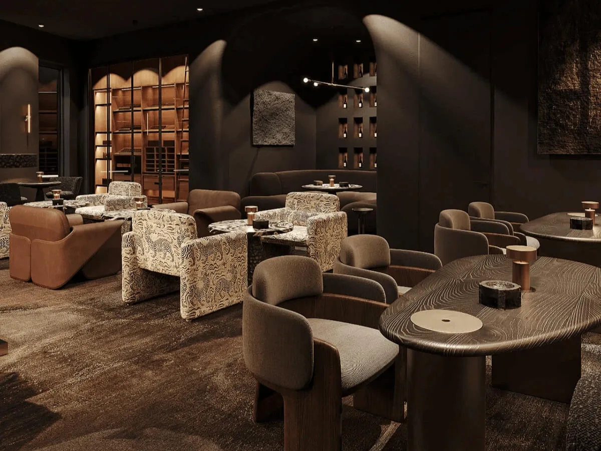 Cigar Lounge Design, Displays Bar Furniture For Sale – Tobacco Shop Classic Design Wooden Cigar Showcase Dark Style for Cigar