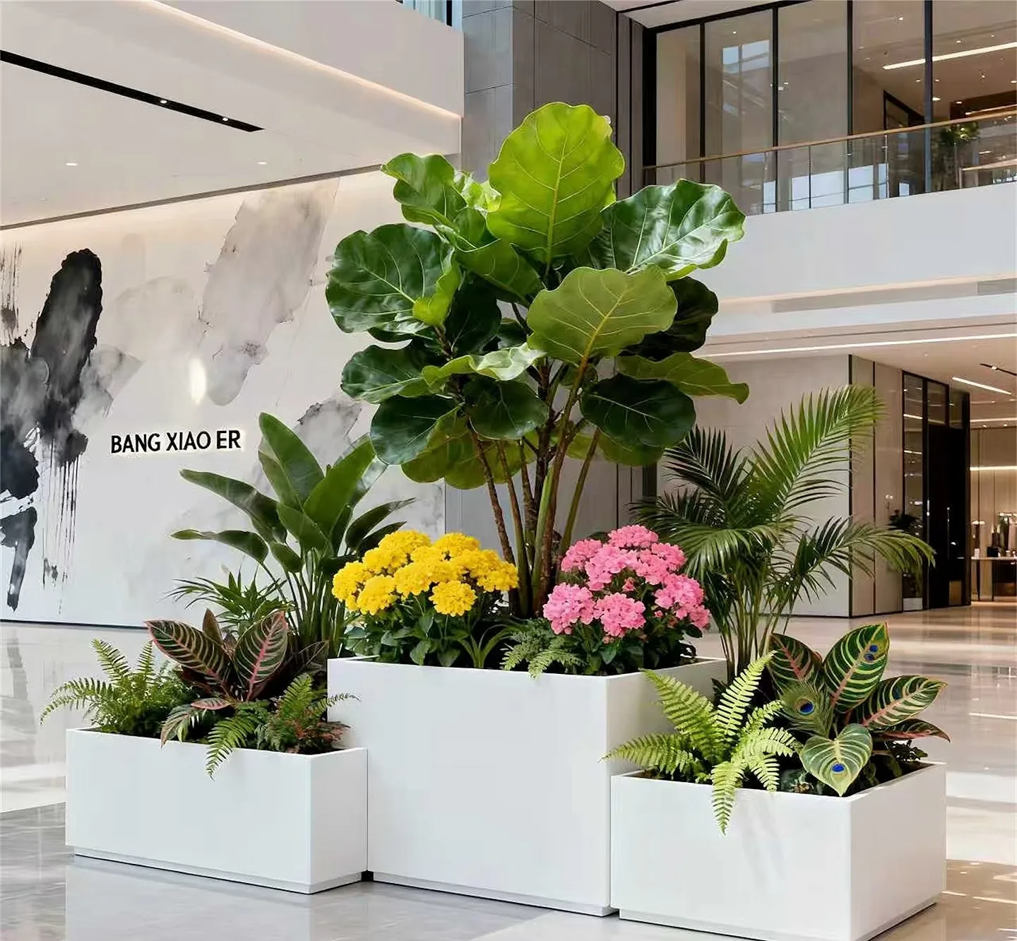 Fiberglass Rectangular Planters Pots | Large Tall – custom retail display image 7