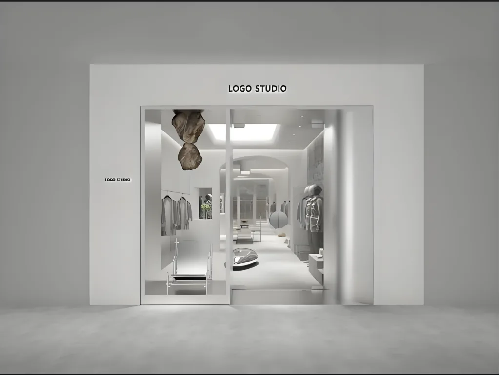 Boutique Design, Retail Displays Store Fixtures – Luxury shop design international clothing shop with glass wall cabinet imag