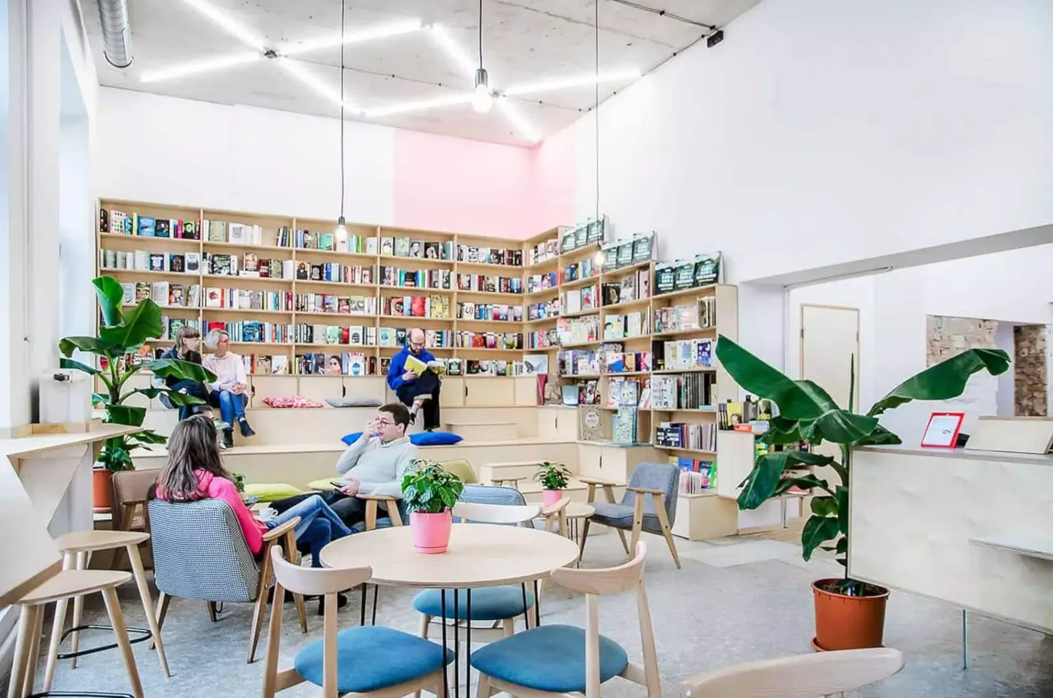 Bookstore Design, Displays Shelving Furniture – Wooden Book Shop Cozy Small Inviting Street Concrete Wall Book Store image 4