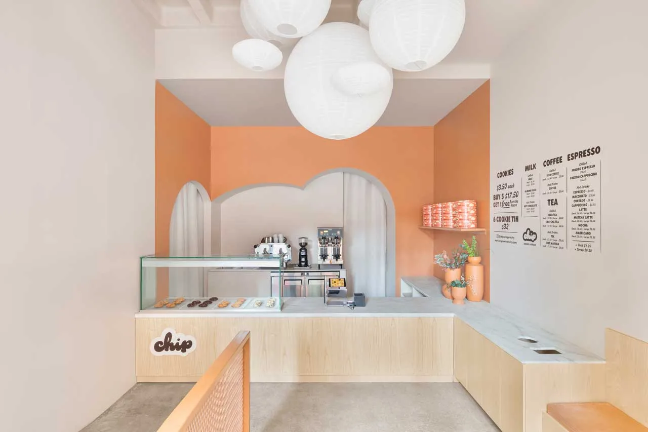 Chic Simple Cookie Shop Cozy Biscuit Display Store Charming Interior Design