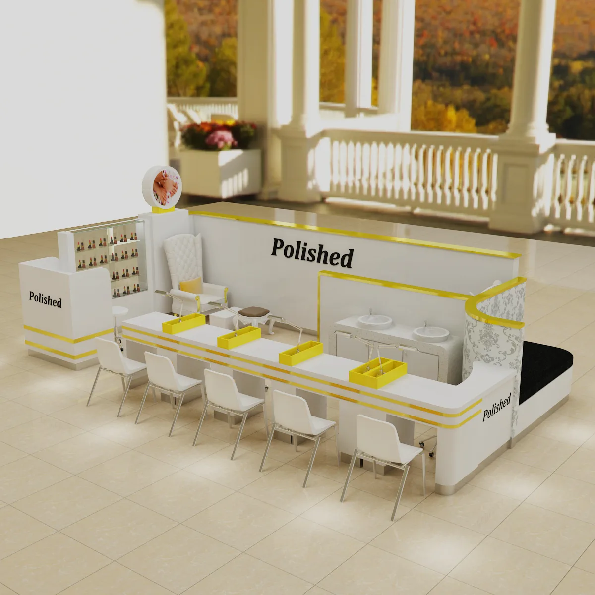 Nail Kiosk Nail Booth For Sale – Exquisite and charming nail kiosk custom 15x15ft salon booth factory direct sales image 12