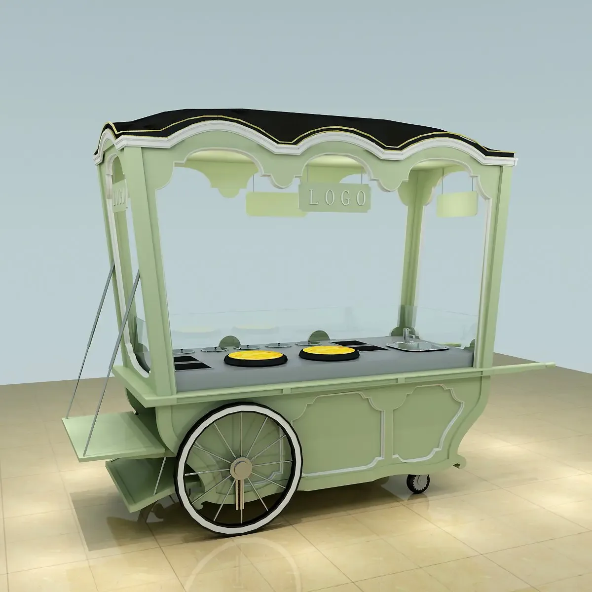Creative mint green crepe stall display furniture
