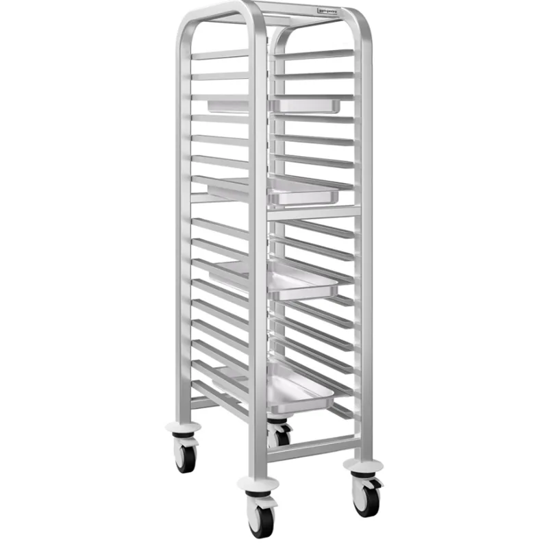 Bakery Tray Racks Trolley For Sale | Stainless Steel – 15 tier baking tray rack- stainless steel mobile trolley-universal bak