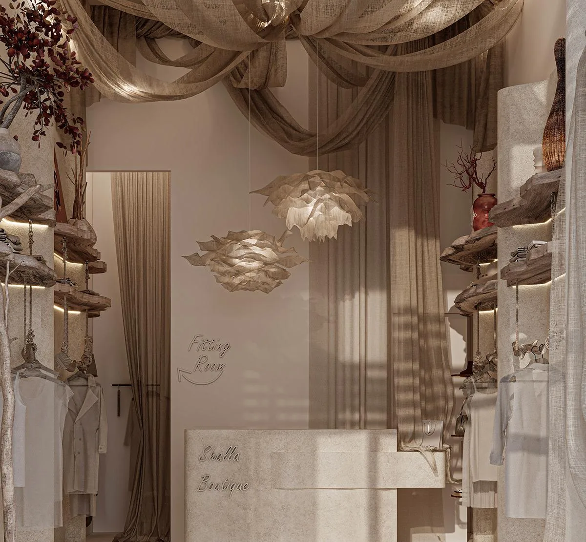 Boutique Design, Retail Displays Store Fixtures – Luxury shop design international clothing shop with glass wall cabinet imag
