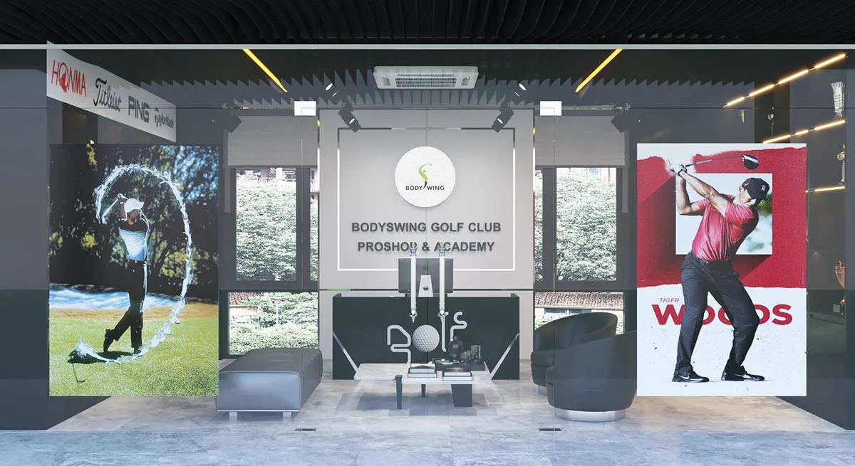 Golf Pro Shop Design, Displays Retail Fixtures – Trendy Golf Apparel & Accessories Shop Interior Design High-quality Display 