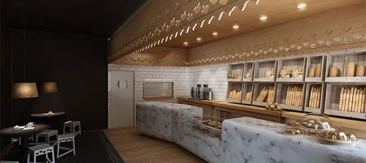 Restaurant Design | Custom Food Shop Displays Counters – Luxury Bakery Shop Interior Design image 21