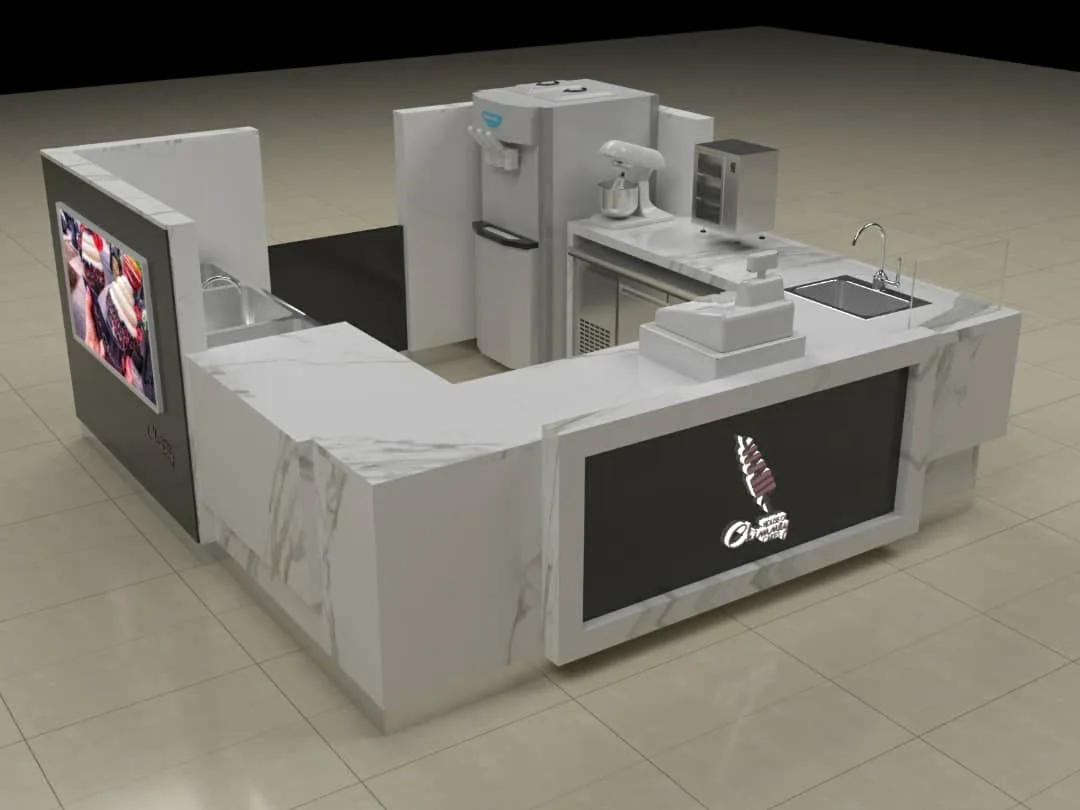 Ice Cream Kiosk – Bespoke Mall Cake Dessert Kiosk Build image 1