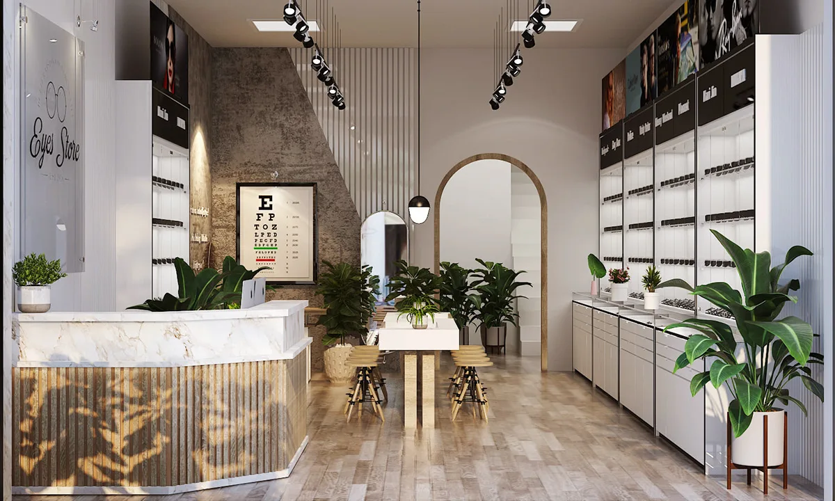 Optical Shop Design, Store Fixtures Furniture – Space-Optimized Glasses Counter for High-Traffic Retail Areas image 16