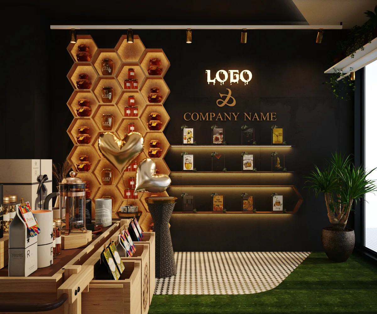 Honey Shop Design, Displays Retail Fixtures – Retro honey shop Bee display stand Customized furniture for honey shops image 6