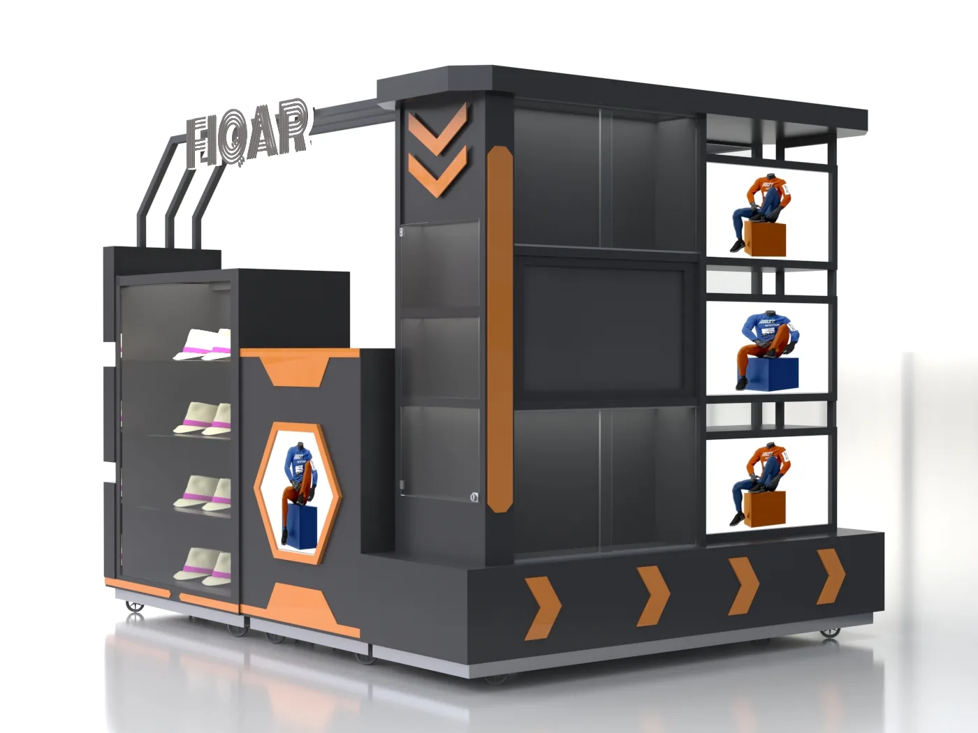 T-Shirt Store Design, Display Retail Fixtures – Big-size T-shirt Shop Design Mesh Clothing Display Racks and Clothing Hangers