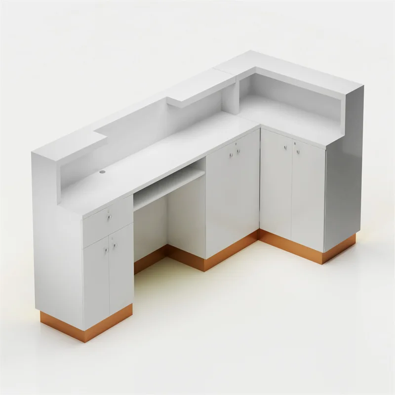 L- shaped Reception Desks For Sale – custom retail display image 33