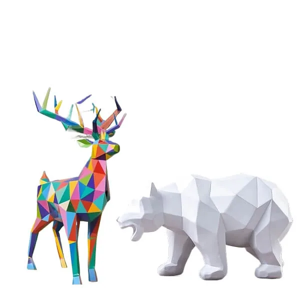 Life Size Animal Sculptures Statues For Sale – Geometic Animal Statues image 9