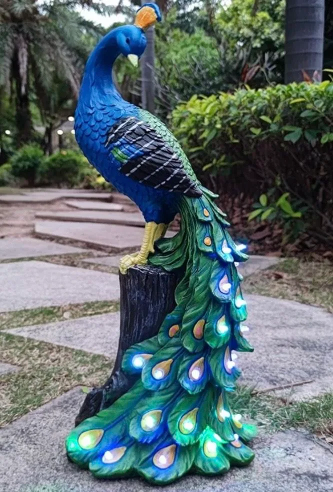 Large Peacock Sculptures Statues For Garden – custom retail display image 1