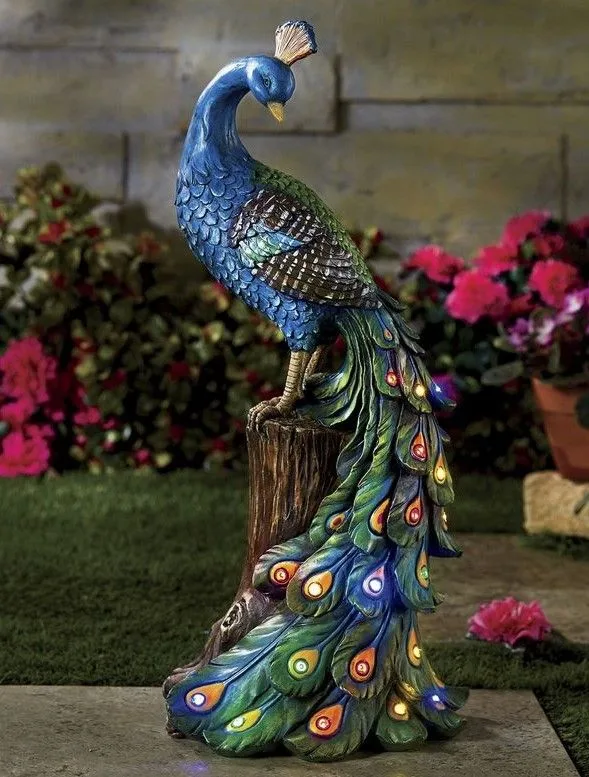Large Peacock Sculptures Statues For Garden – custom retail display image 2