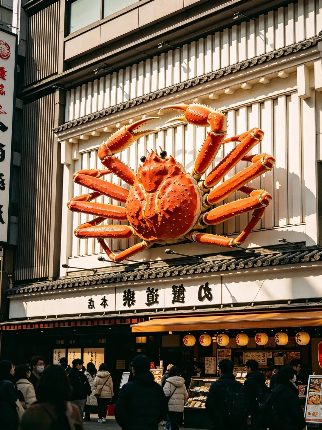 Giant FRP Red King Crab Sculpture for Japanese Seafood Restaurant Wall Sign Decor