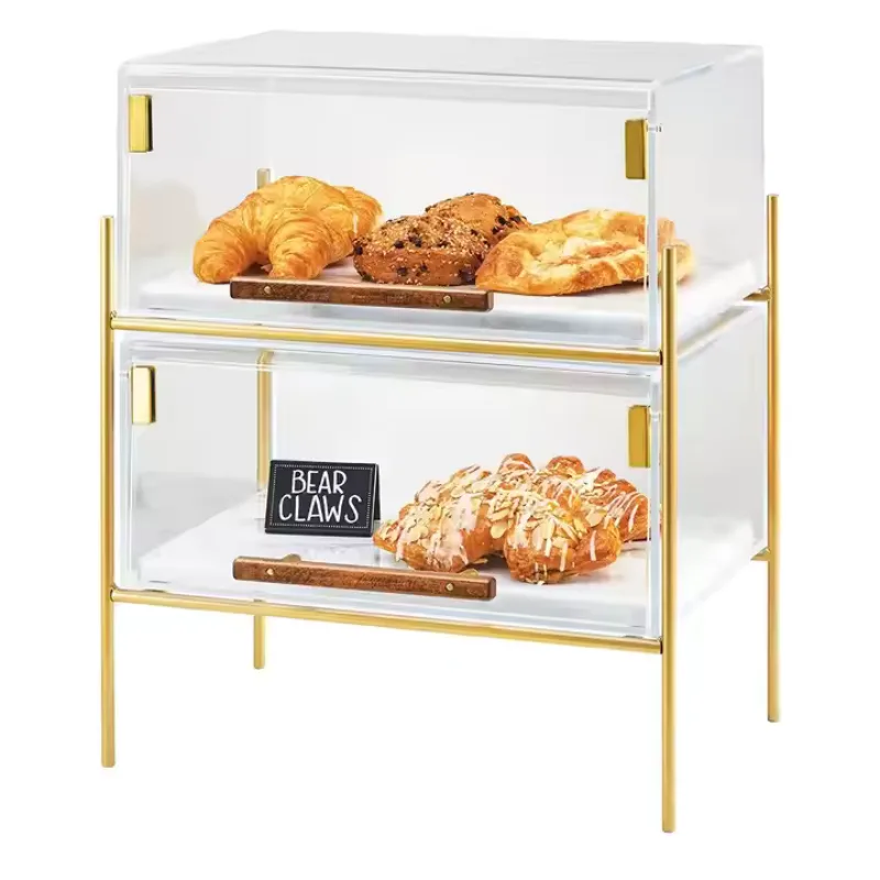 High Transparency Acrylic Bread Display Stand Retail Display Cabinet — view 2