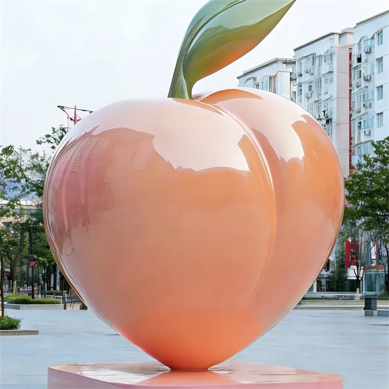 Giant Peach Statues Sculptures For Sale – custom retail display image 14