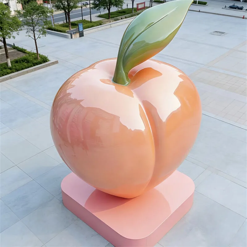 Giant Peach Statues Sculptures For Sale – custom retail display image 13