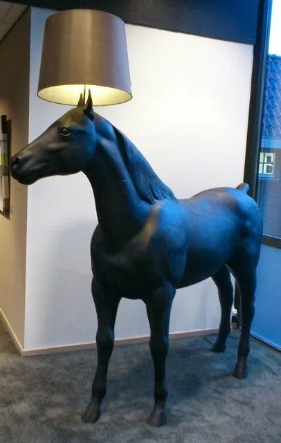 Fiberglass Horse Sculpture Lamp For Hotel Lobby & Luxury Interior Lighting Decor — view 2