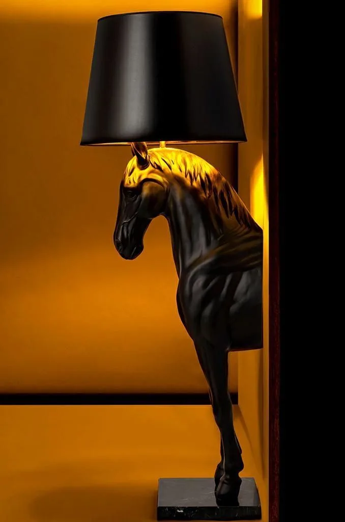 Fiberglass Horse Sculpture Lamp For Hotel Lobby & Luxury Interior Lighting Decor