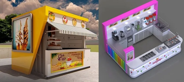 Food Kiosk | Mall Snack Food Stall For Sale – custom retail display image 23