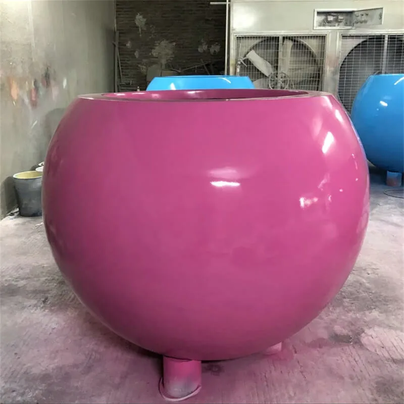 Round Fiberglass Planter Stands Flower Pots | Large Tall – custom retail display image 13