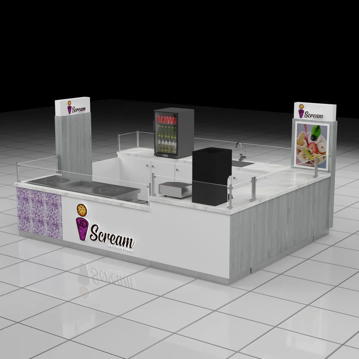 Ice Cream Kiosk – Bespoke Mall Cake Dessert Kiosk Build image 3