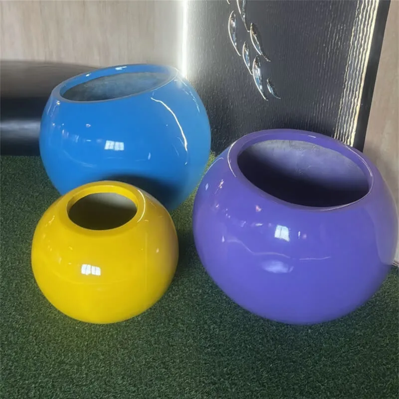 Round Fiberglass Planter Stands Flower Pots | Large Tall – custom retail display image 14