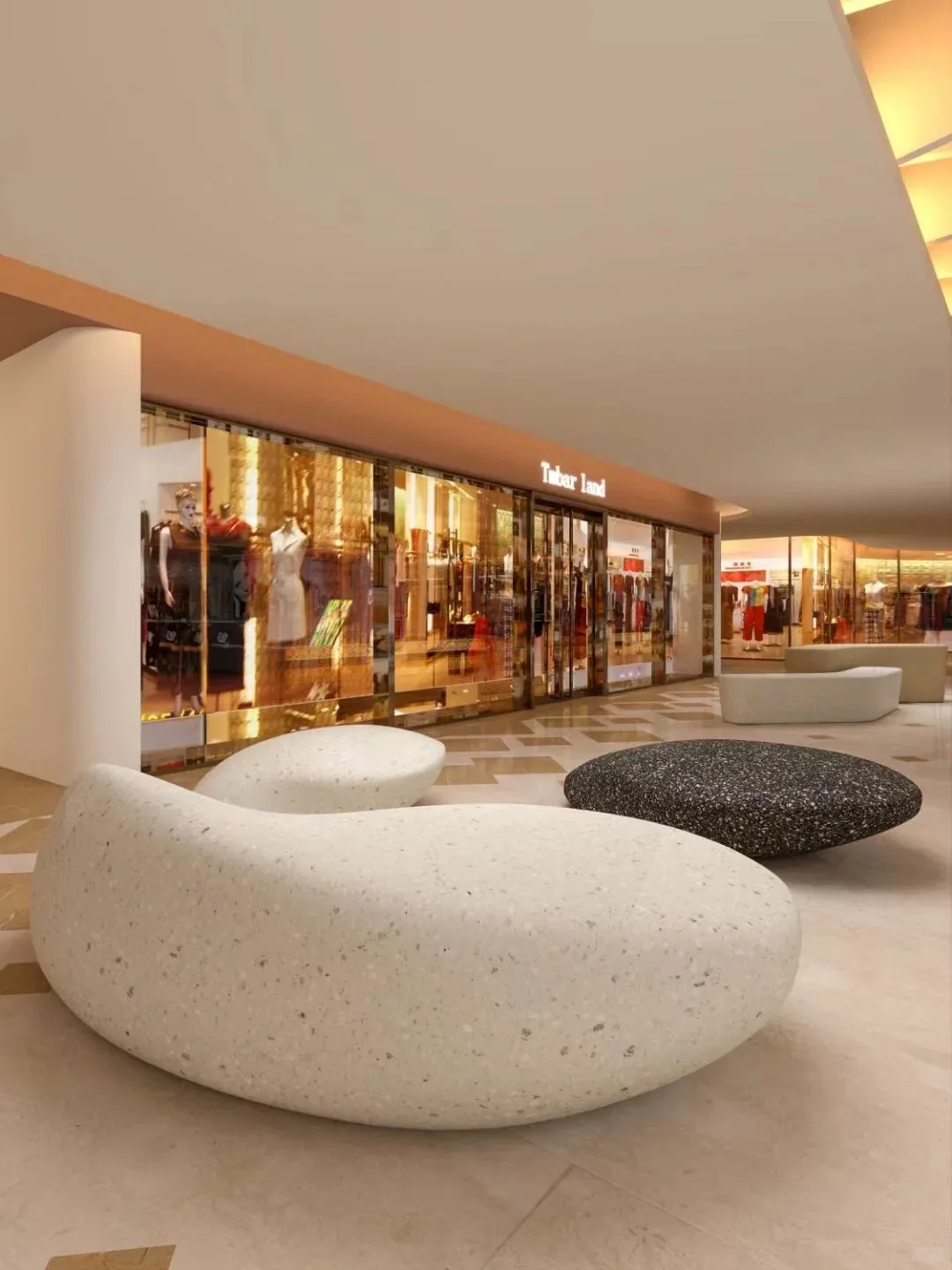 Fiberglass Pebble Seat | FRP Stone Seat For Indoor Outdoor – custom retail display image 5