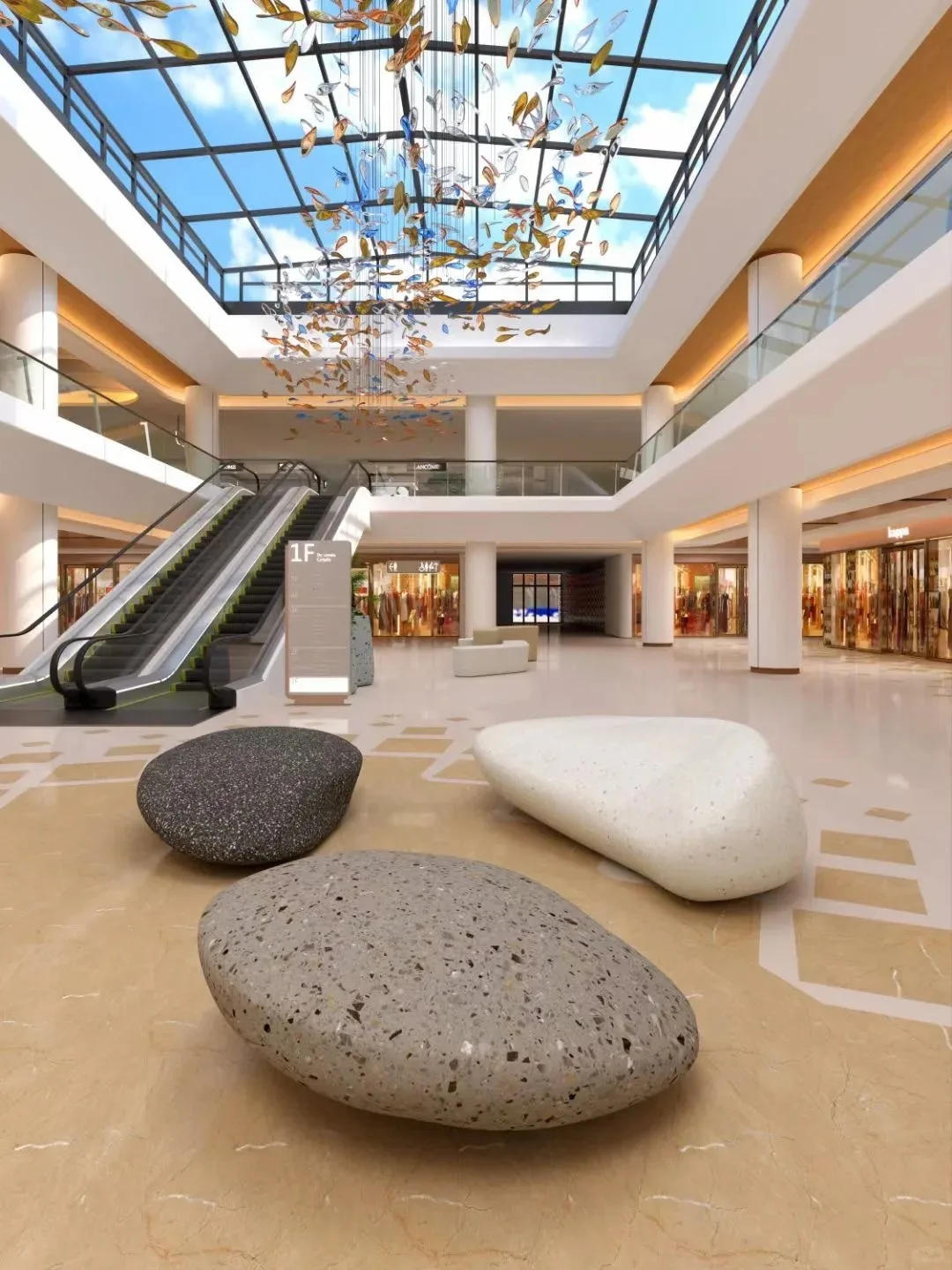 Fiberglass Pebble Seat | FRP Stone Seat For Indoor Outdoor – custom retail display image 6