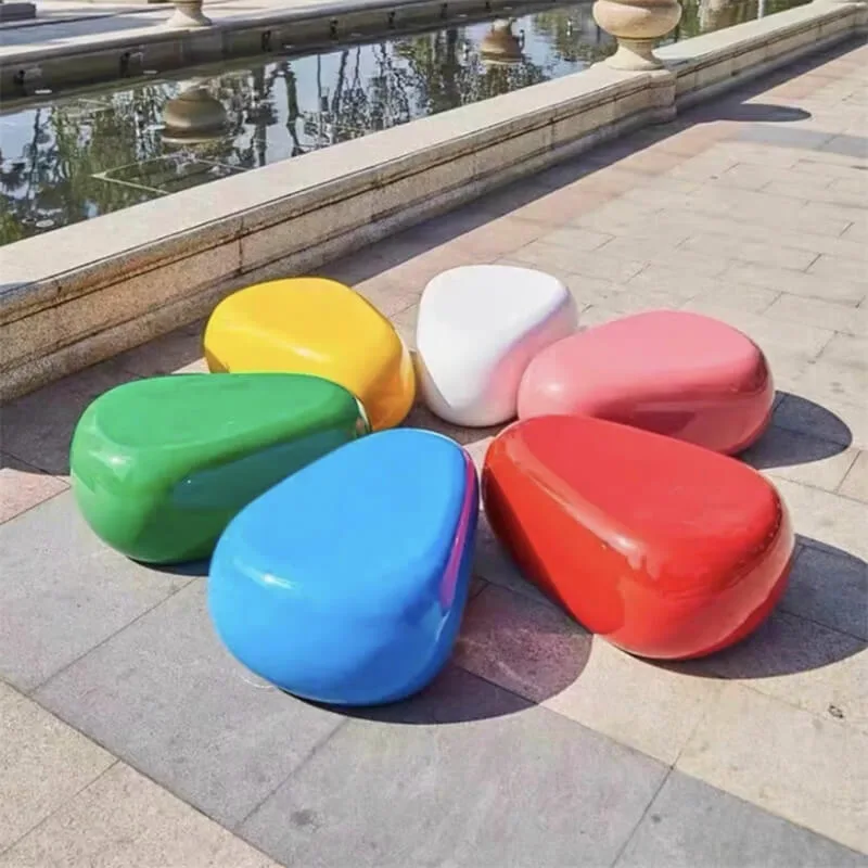 Fiberglass Pebble Seat | FRP Stone Seat For Indoor Outdoor – custom retail display image 10