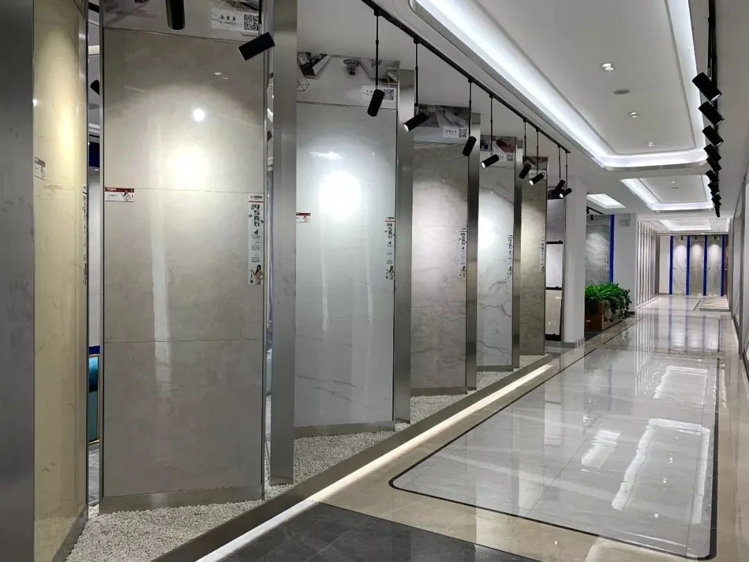 Ceramic Tile Showroom Design, Displays Metal Racks – Sleek Tile Showroom Design With Functional Tile Display Stands- Pull Out
