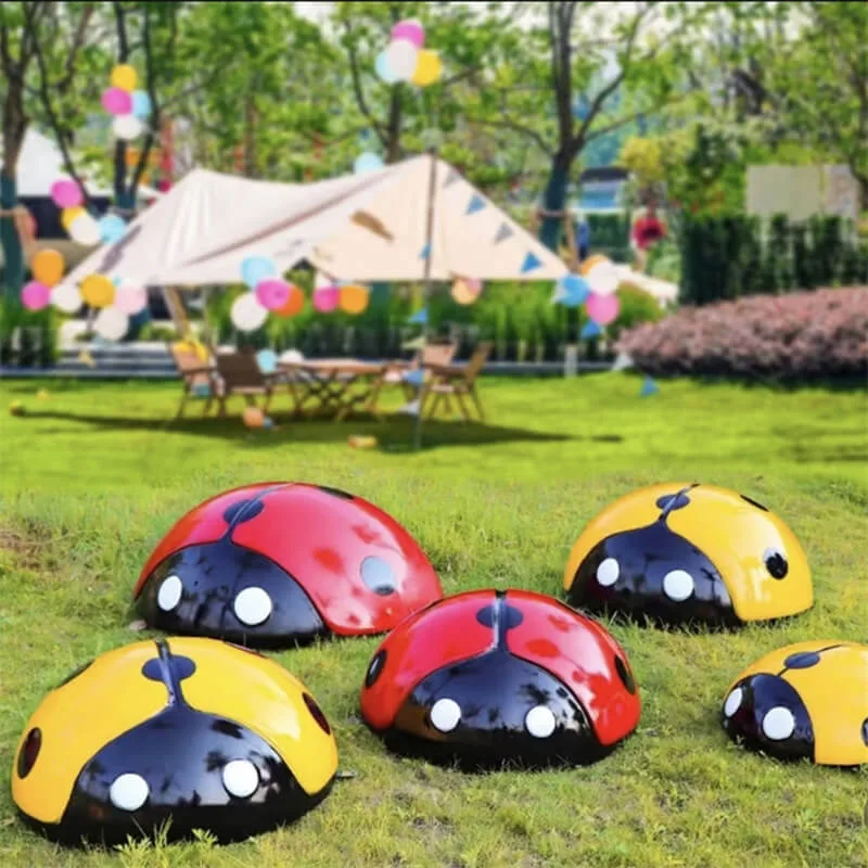 Large Beetle Sculptures Metal Ladybug Statues For Garden – custom retail display image 1