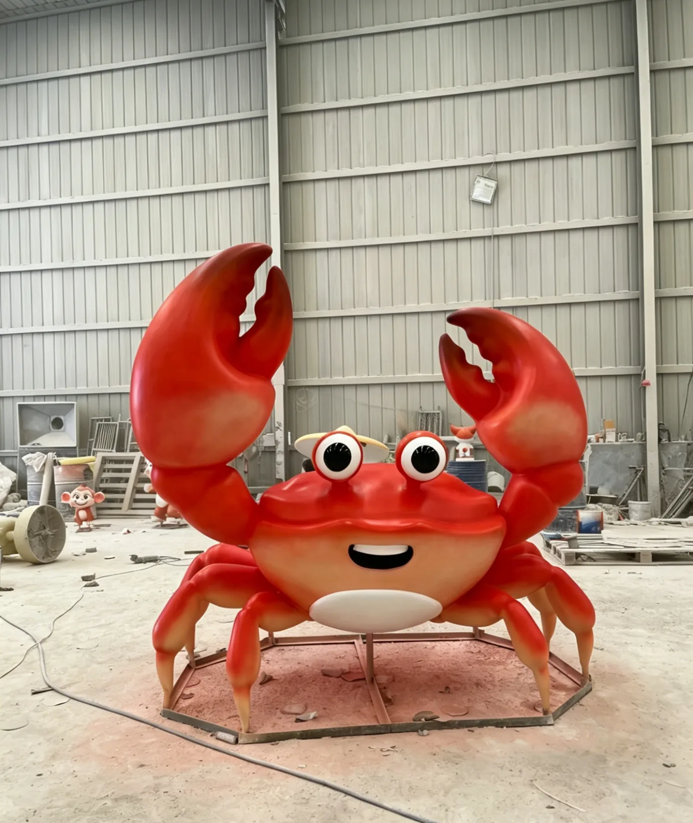 Oversized Fiberglass Crab Sculpture for Commercial Spaces